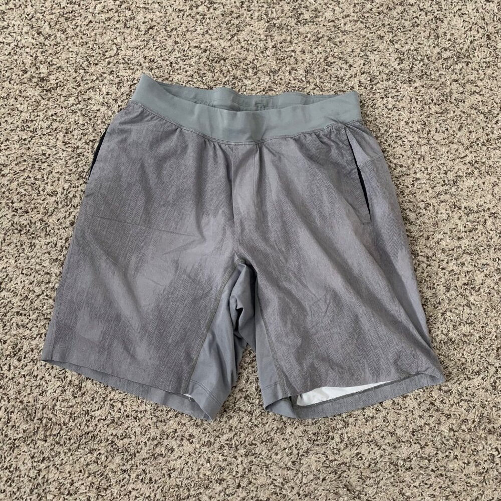 Lululemon Mens Gray Athletic Shorts With Inner Liner Size L
